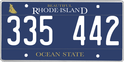 RI license plate 335442