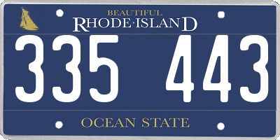 RI license plate 335443
