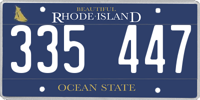 RI license plate 335447