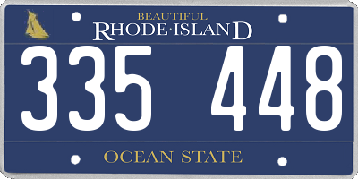 RI license plate 335448
