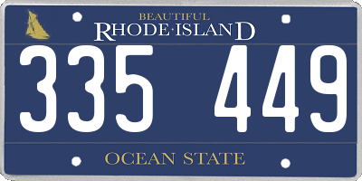 RI license plate 335449