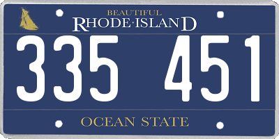 RI license plate 335451