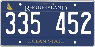 RI license plate 335452