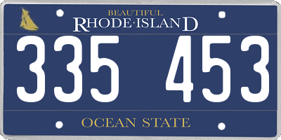 RI license plate 335453