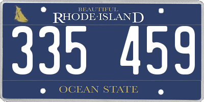 RI license plate 335459