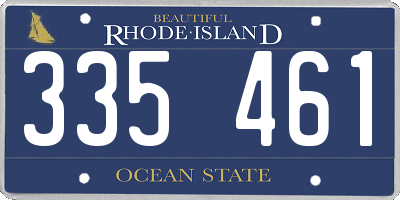RI license plate 335461