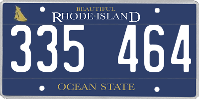 RI license plate 335464