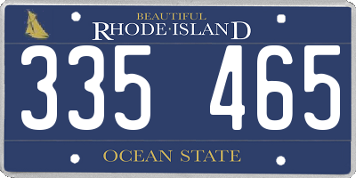 RI license plate 335465