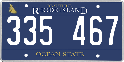 RI license plate 335467