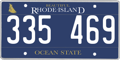 RI license plate 335469