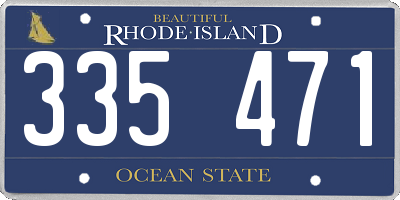 RI license plate 335471