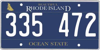 RI license plate 335472