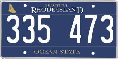 RI license plate 335473