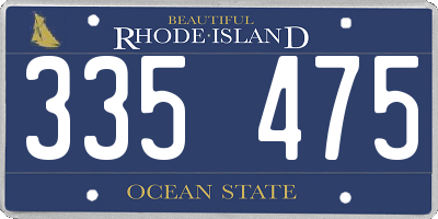 RI license plate 335475