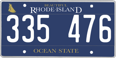 RI license plate 335476