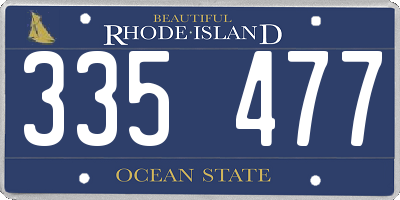 RI license plate 335477