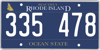 RI license plate 335478