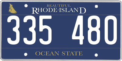 RI license plate 335480