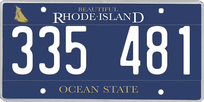 RI license plate 335481