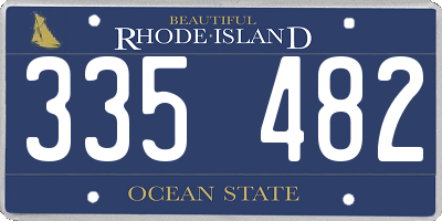 RI license plate 335482