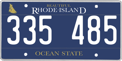 RI license plate 335485
