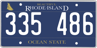 RI license plate 335486