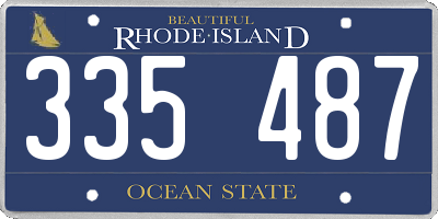 RI license plate 335487