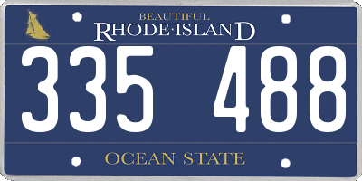 RI license plate 335488