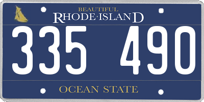 RI license plate 335490
