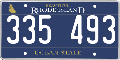 RI license plate 335493