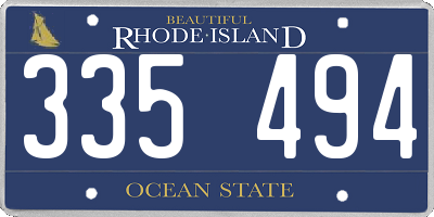 RI license plate 335494