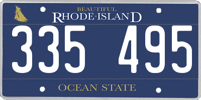 RI license plate 335495