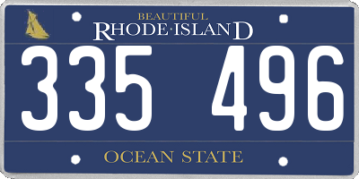 RI license plate 335496