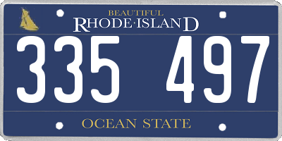 RI license plate 335497