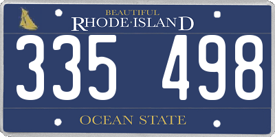 RI license plate 335498