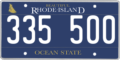 RI license plate 335500
