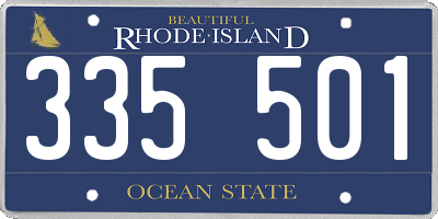 RI license plate 335501