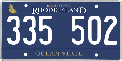 RI license plate 335502