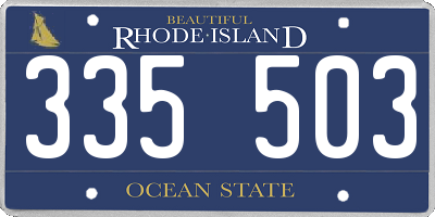 RI license plate 335503