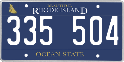 RI license plate 335504