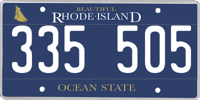 RI license plate 335505