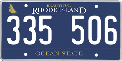 RI license plate 335506