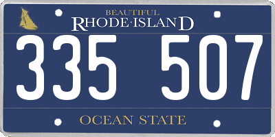 RI license plate 335507