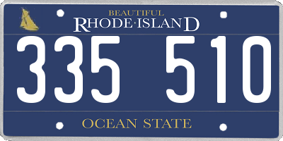 RI license plate 335510