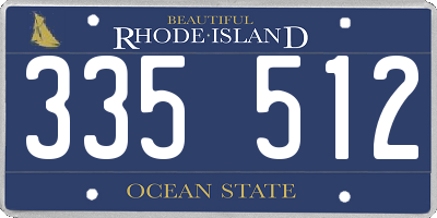 RI license plate 335512