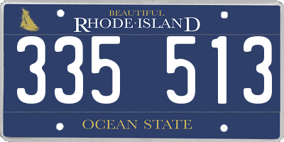 RI license plate 335513