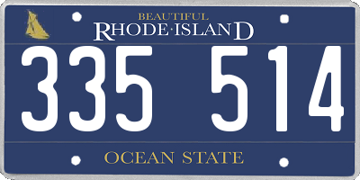 RI license plate 335514
