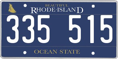 RI license plate 335515