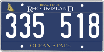 RI license plate 335518