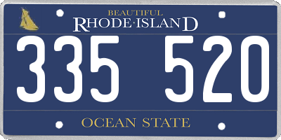 RI license plate 335520